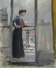 "Plein Air", a Woman on Her Balcony (1905)