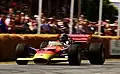 The Lotus 49B, powered by the Cosworth DFV 3.0 L V8 engine, pictured at the 2014 Goodwood Festival of Speed