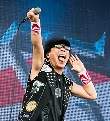 Niihara performing with Loudness at Wacken Open Air 2016