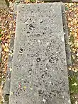 Close-up photograph of Louisa Cooke's gravestone inscription