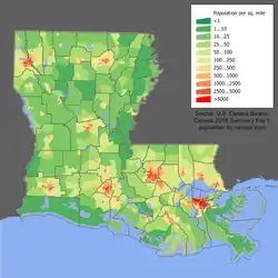 Image 37Louisiana's population density (from Louisiana)