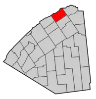 Map highlighting Louisville's location within St. Lawrence County.