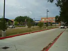 Lovett Elementary School serves portions of Meyerland north of the Brays Bayou