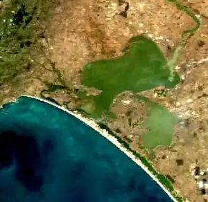 Satellite photo of the lower lakes