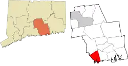 Clinton's location within the Lower Connecticut River Valley Planning Region and the state of Connecticut