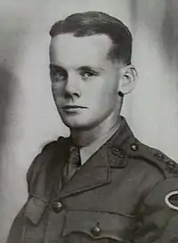 Formal portrait of a young man in Australian Army uniform