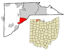 Location in Lucas County and the state of Ohio.