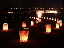 Luminarias during Christmas in Albuquerque, New Mexico