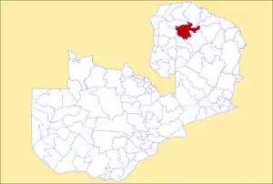 District location in Zambia