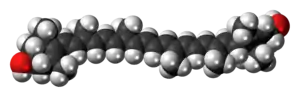 Space-filling model of lutein