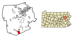 Location of Hazleton in Luzerne County, Pennsylvania