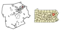 Location of West Pittston in Luzerne County, Pennsylvania