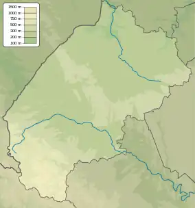 Map showing the location of Nadsianskyi Regional Landscape Park