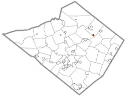 Location of Lyons in Berks County, Pennsylvania.