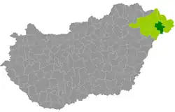 Mátészalka District within Hungary and Szabolcs-Szatmár-Bereg County.