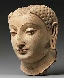 Head of Buddha, probably from Hadda, ca. 5th–6th century. Metropolitan Museum of Art.