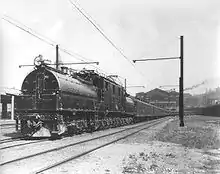 Milwaukee Road passenger train in 1925 leaving Seattle