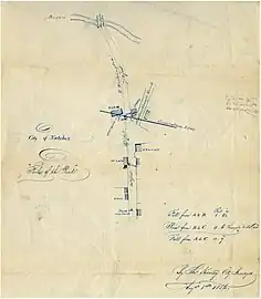 Elam's stand at the Forks of the Road was depicted on a 1856 surveyor's map