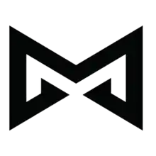 A bold outline which defines the "M" in the company's name out of white space