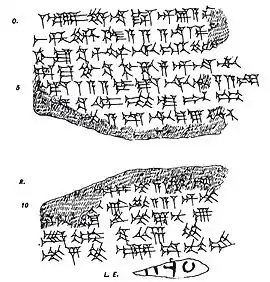 Line art showing use of abbreviated form of LÚ, one use, line 11.