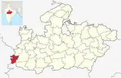 Location of Alirajpur district in Madhya Pradesh