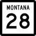 Montana Highway 28 marker