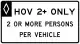 Preferential lane vehicle occupancy definition (overhead)