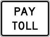 Pay toll (plaque)