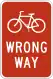 Wrong way for bicycles