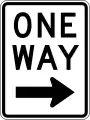 One-way road sign used in US (alt)