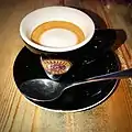 Caffè macchiato as served at Bradleys Coffee in South Wales, UK