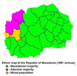 Albanians in North Macedonia, according to the 1981 census