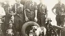 Machine gunners and soldiers of the first Australian Expeditionary Force, on board the troopship Berrima, 1914