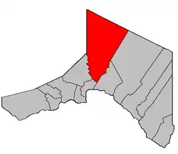 Location within Madawaska Countymap erroneously includes northeastern portions of Madawaska and Saint-Jacques Parishes in Saint-Joseph