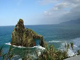 Rocky coast and islet of Ribeira da Janela