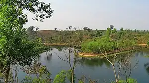 The lake from surrounding hill