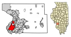 Location of Granite City in Madison County, Illinois.