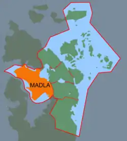 Map of Madla, located inside the present-day municipality of Stavanger