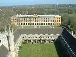 Position of the New Building and lawns behind the Cloister