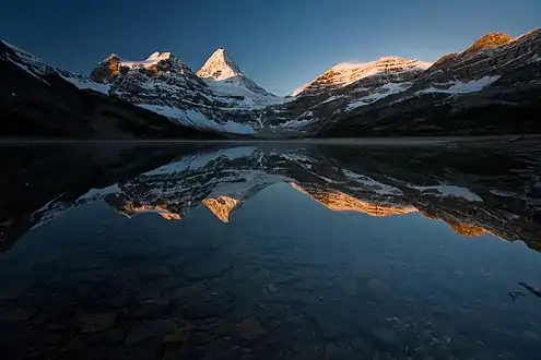 Magog Lake sunrise, Mt. Magog to left