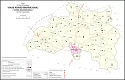 Map showing Ramgaon (#931) in Maharajganj CD block