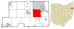 Location of Boardman Township in Mahoning County