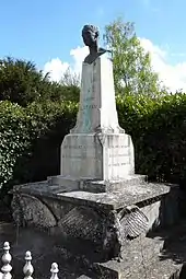 Bust of Hubert Latham in the town centre.