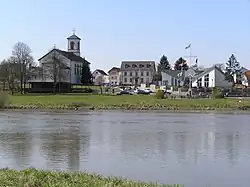 View overlooking the river Main with the local church in the background