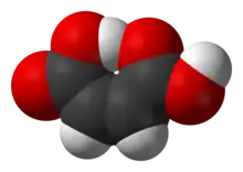 Space-filling model of the maleic acid molecule