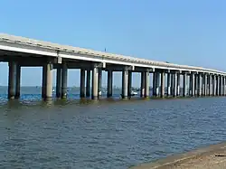 The Manchac Swamp Bridge, which carries I-55 over the Manchac Swamp