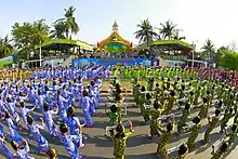 Opening Ceremony of Myanmar Thingyan Festival in front of the Mandalay City Hall