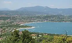 View of Lake Garda from the north of Rocca di Manerba del Garda.