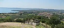 View of the municipality of Manerba del Garda from the peak of Rocca di Manerba del Garda.