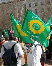 A demonstration by Les Verts, the green party of France, in Lyon.